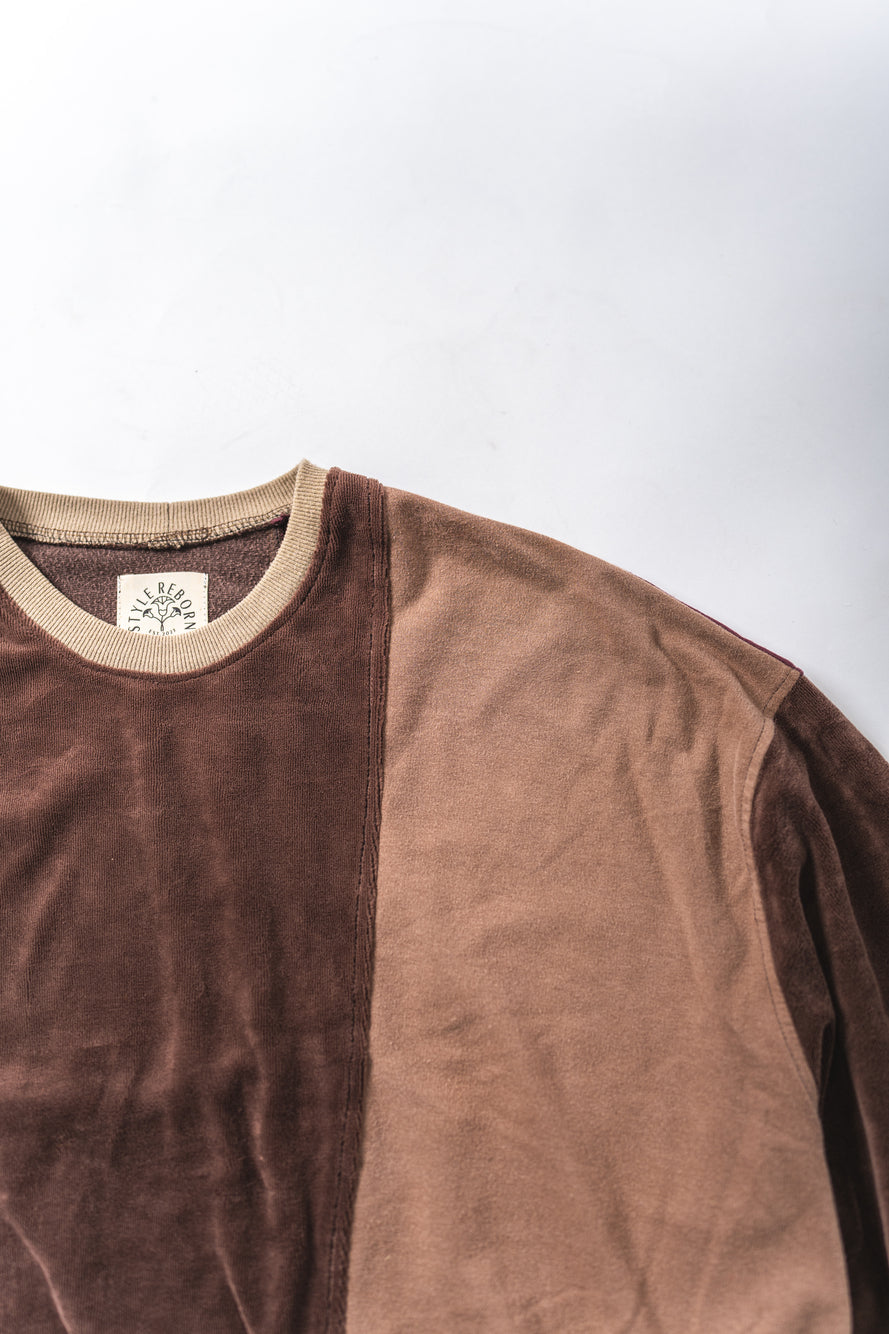 【REMAKEBYK×StyleReborn】Remake Cropped Sweat Brown×Purple