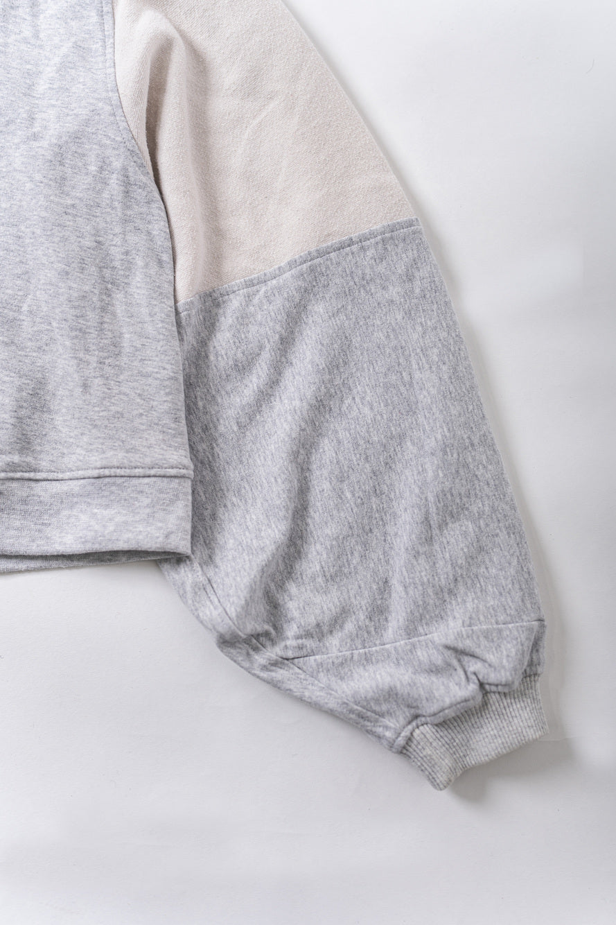 【REMAKEBYK×StyleReborn】Remake Cropped Sweat White×Gray