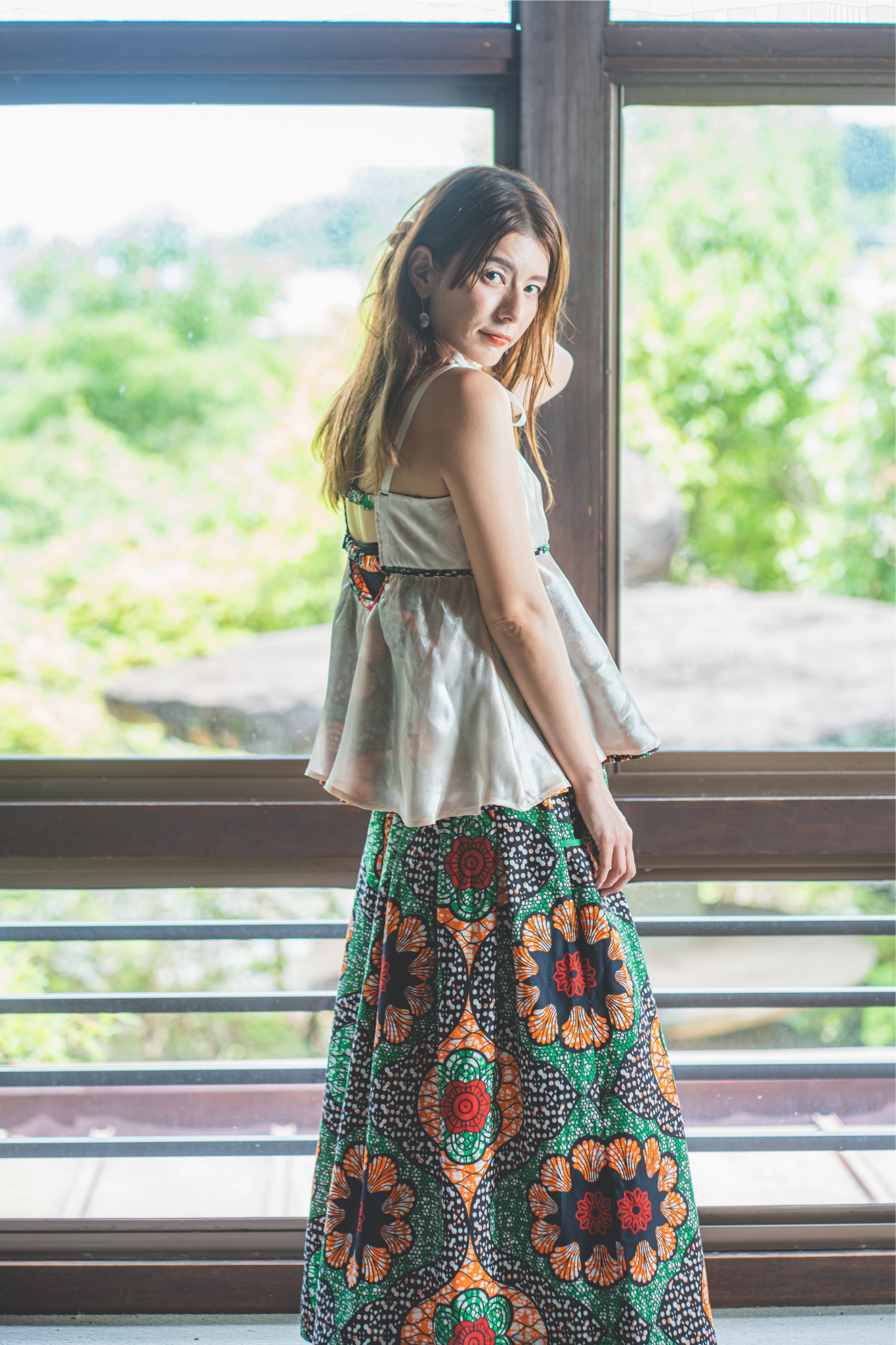 moyan ecri× StyleReborn】Africa Tuck Gather Skirt Passionate