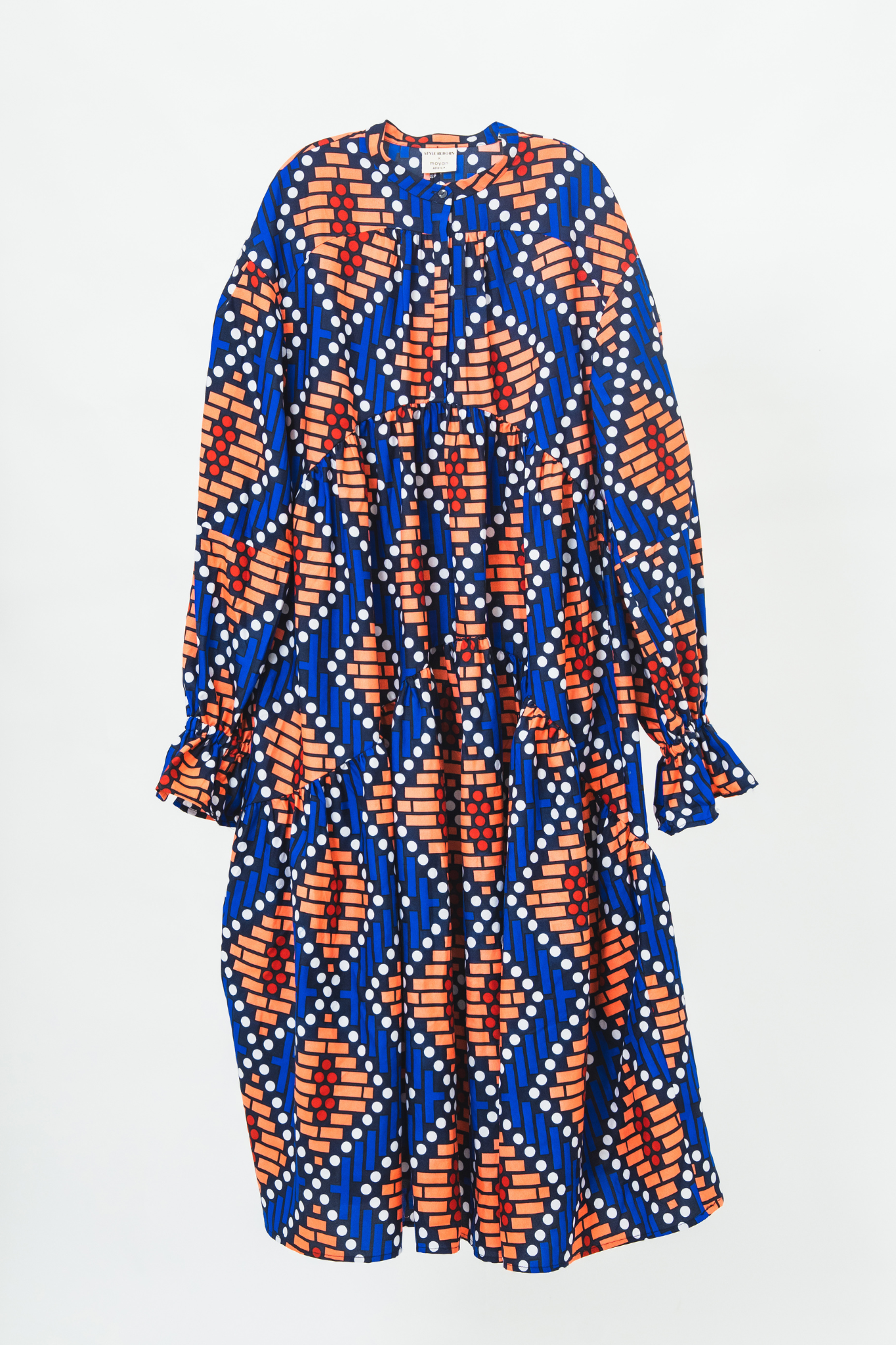 【moyan ecri× StyleReborn】AFRICA付け衿付きボリュームワンピース