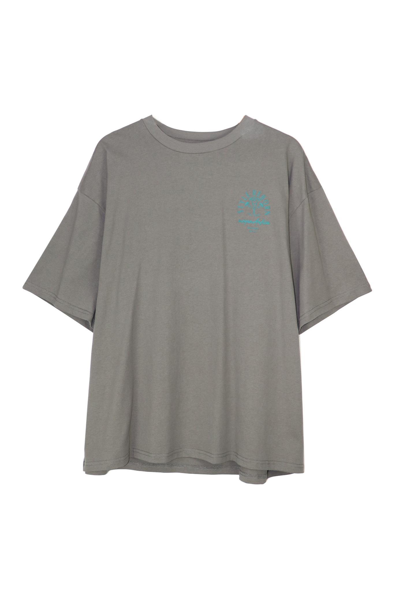 【moyan ecri× StyleReborn】パッチ刺繍 T-Shirt Cross Charcoal