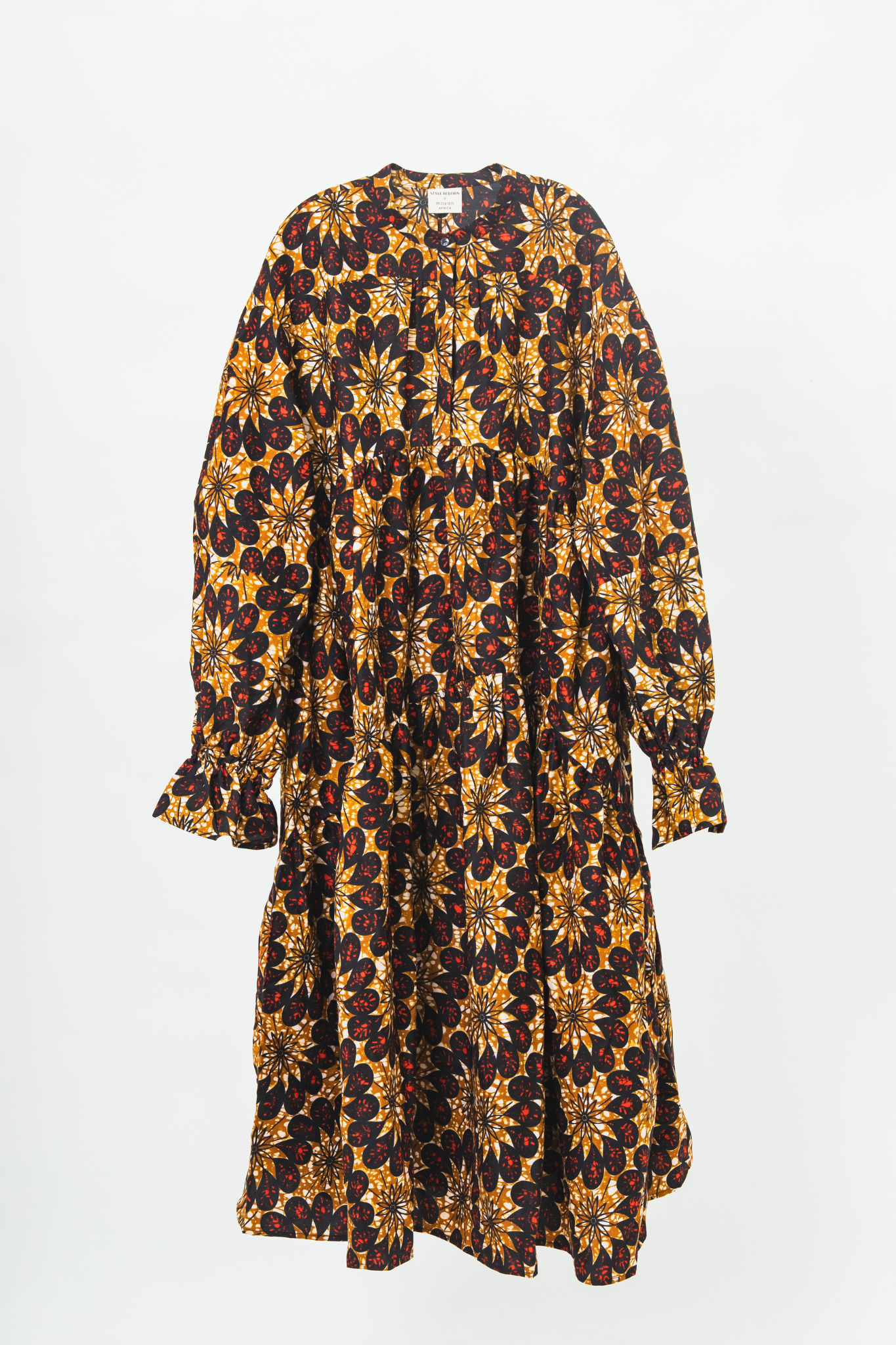 【moyan ecri× StyleReborn】AFRICA付け衿付きボリュームワンピース