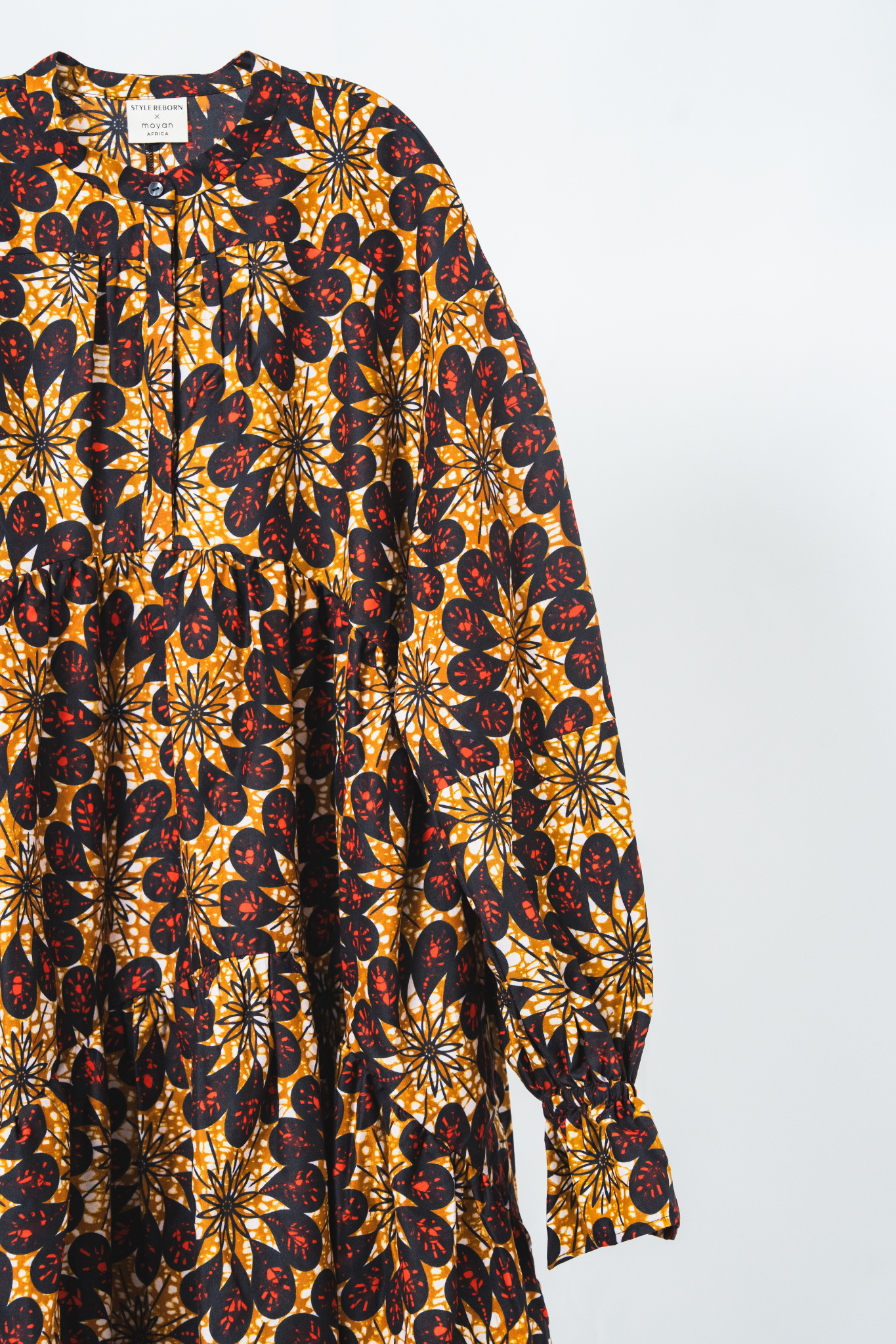 【moyan ecri× StyleReborn】AFRICA付け衿付きボリュームワンピース