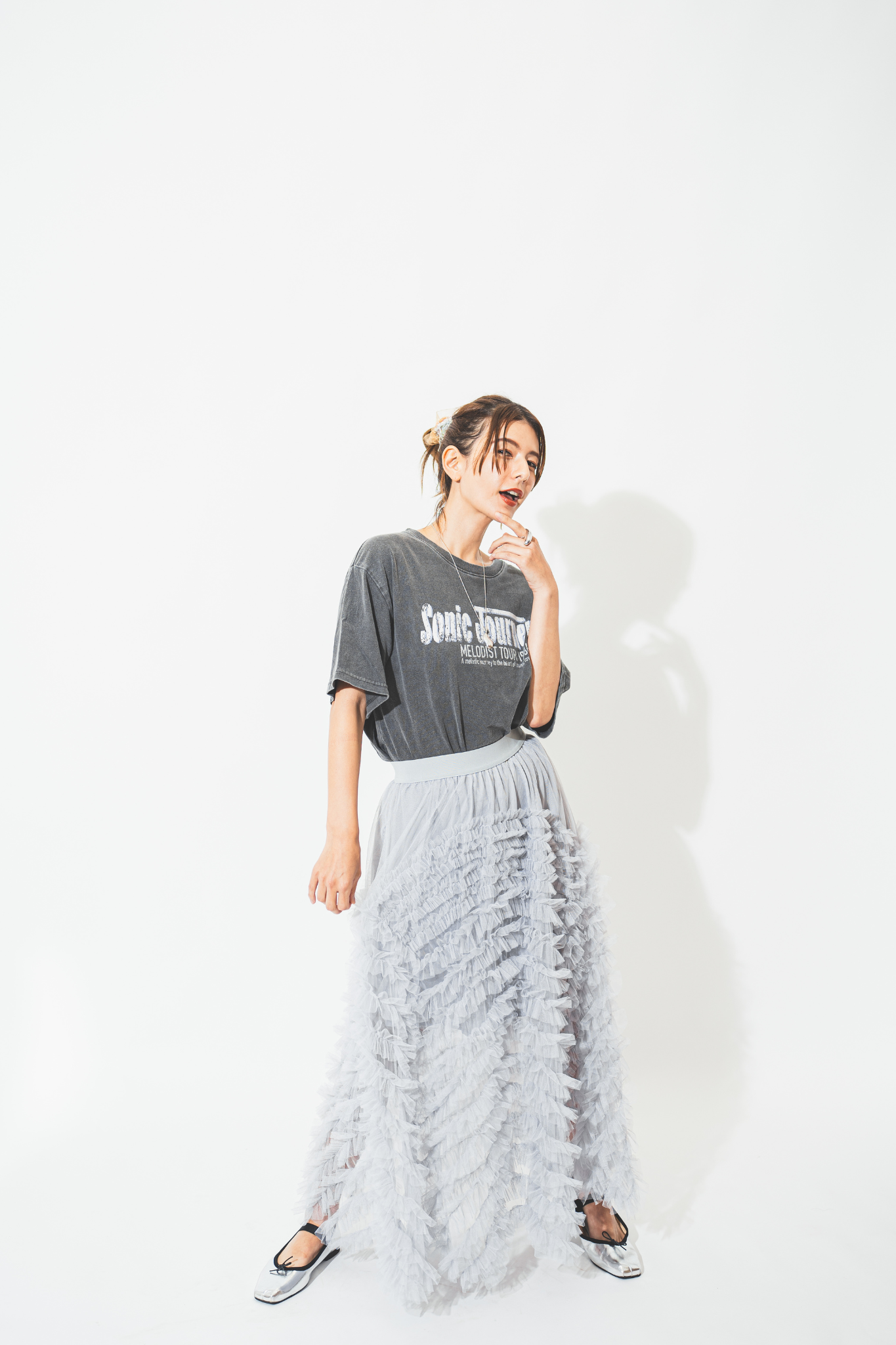 【Suu×SAAAGE boutique】Tulle Skirt Gray