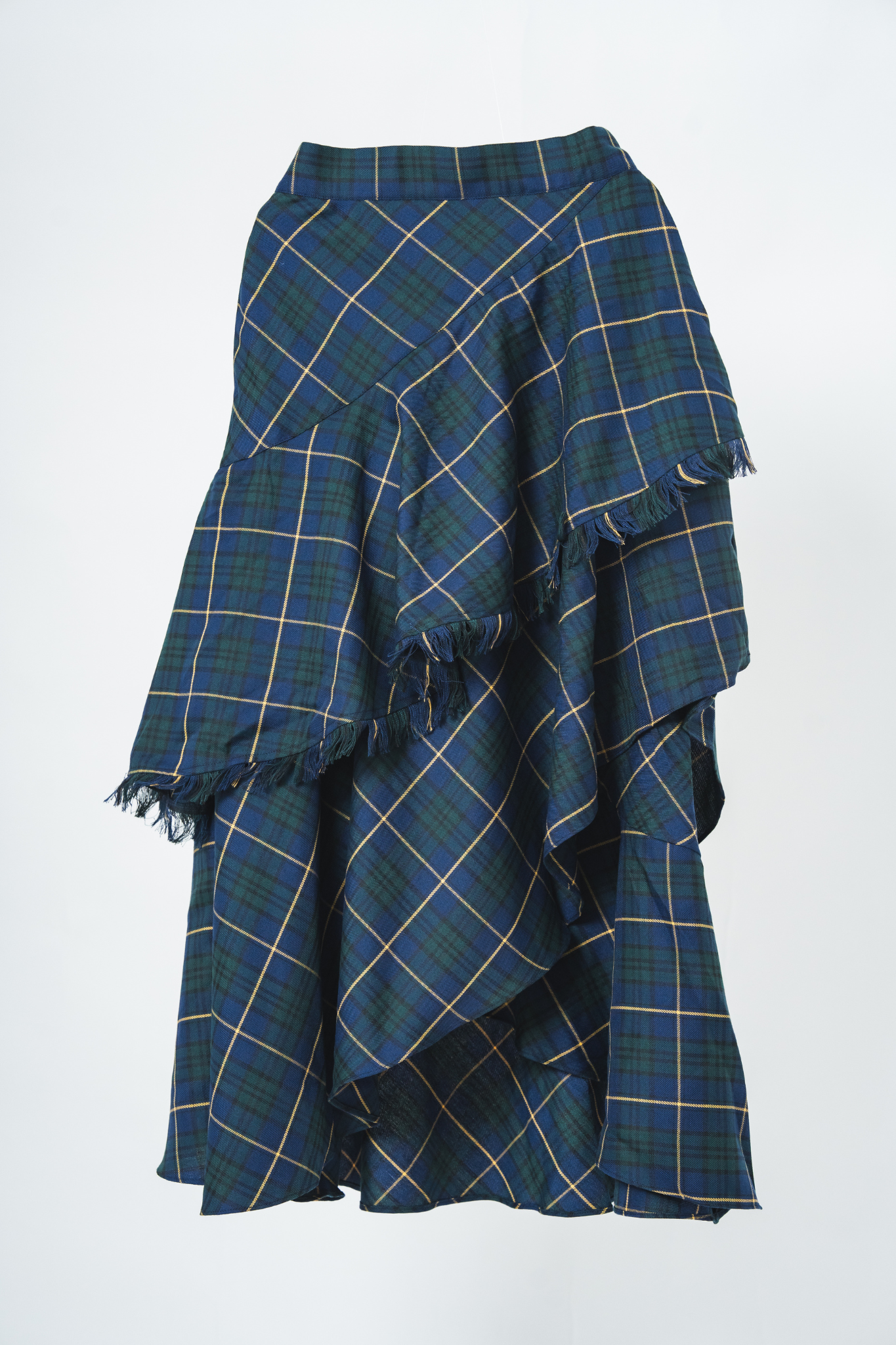 【moyan ecri× StyleReborn】Asymmetry Tiered Check Skirt