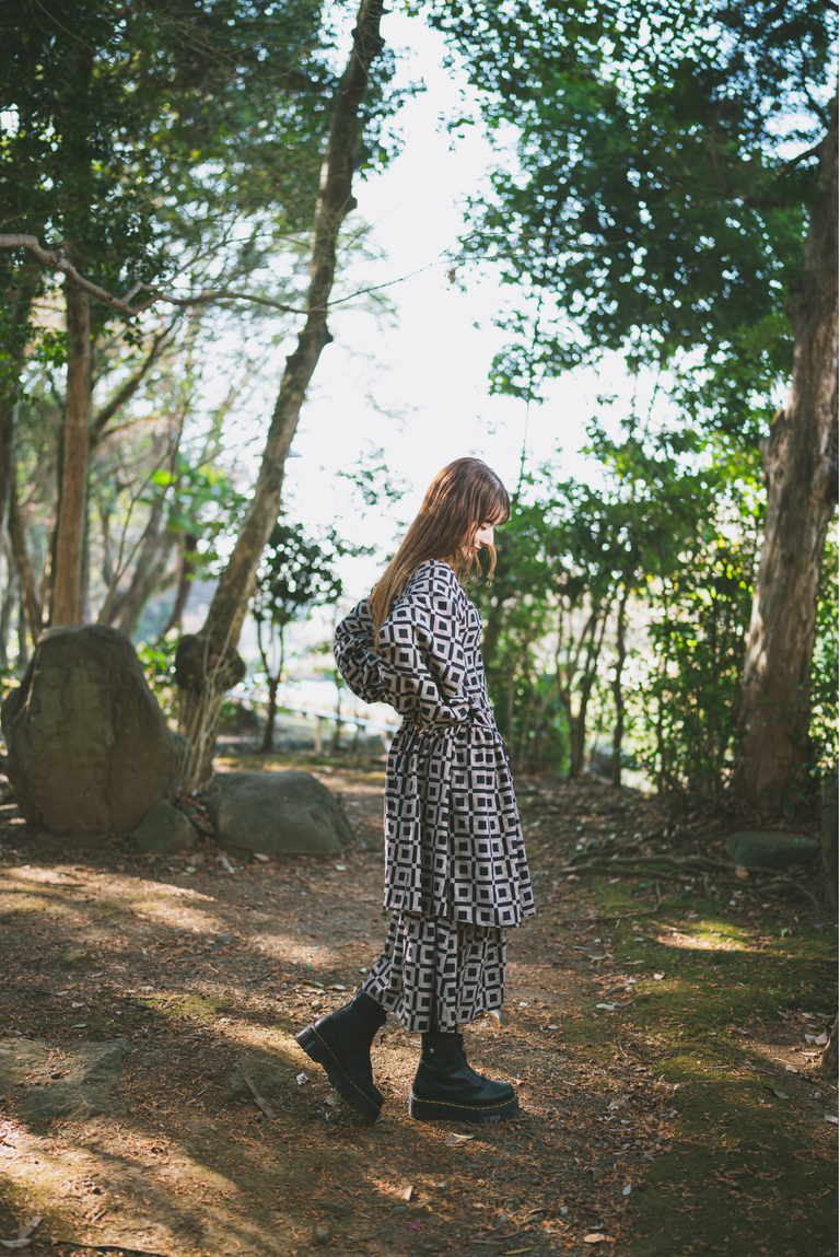 【moyan ecri× StyleReborn】Volume Tiered Onepiece New Blocks – Style Reborn