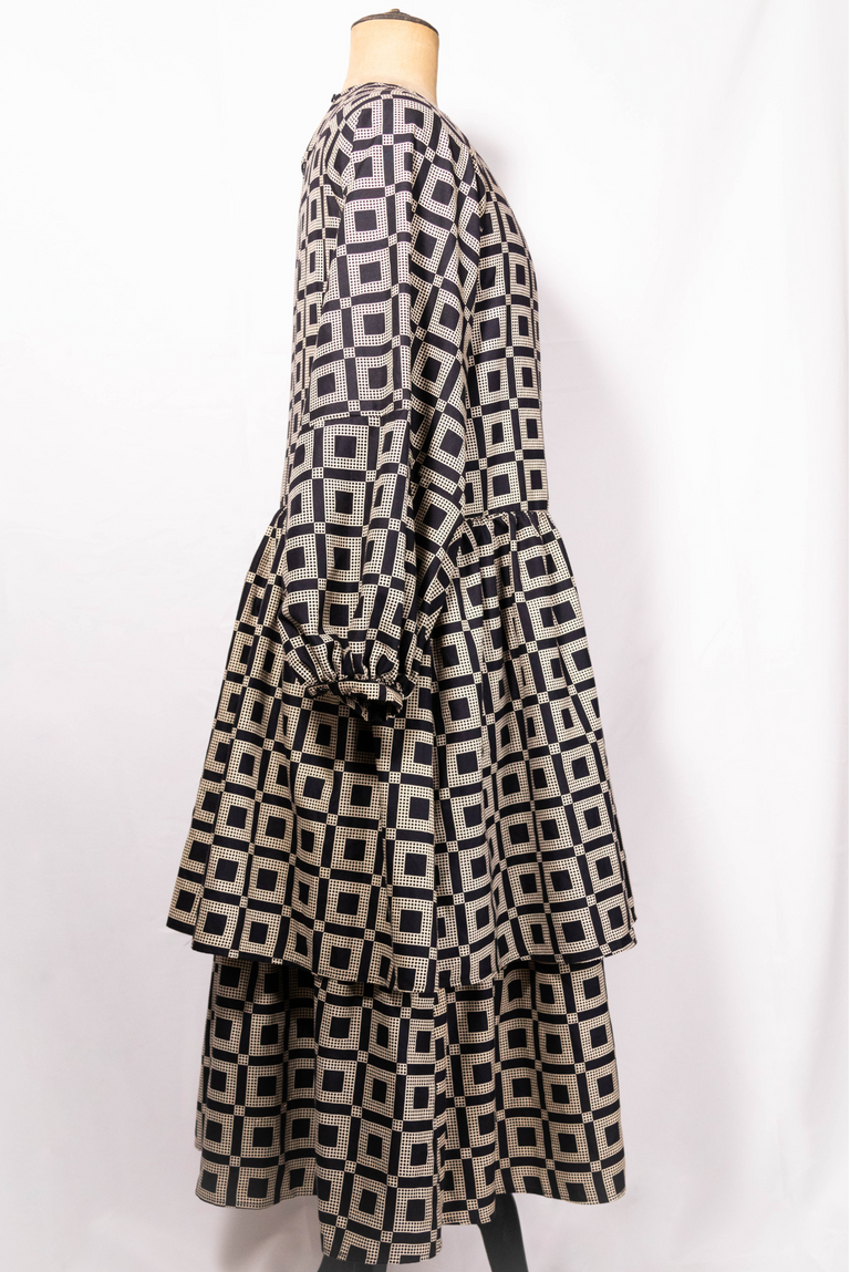 【moyan ecri× StyleReborn】Asymmetry Tiered Check Skirt