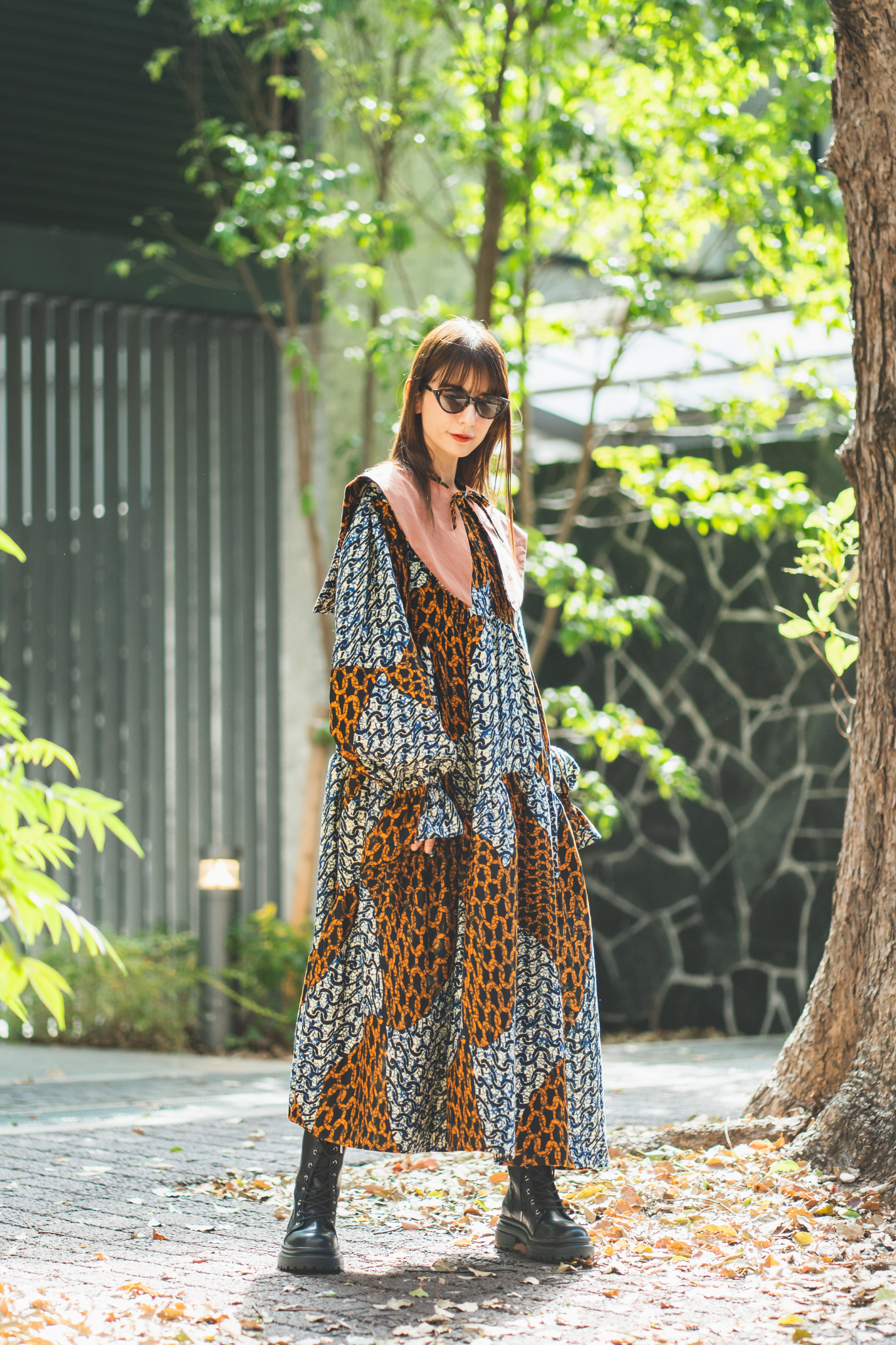 【moyan ecri× StyleReborn】AFRICA付け衿付きボリュームワンピース