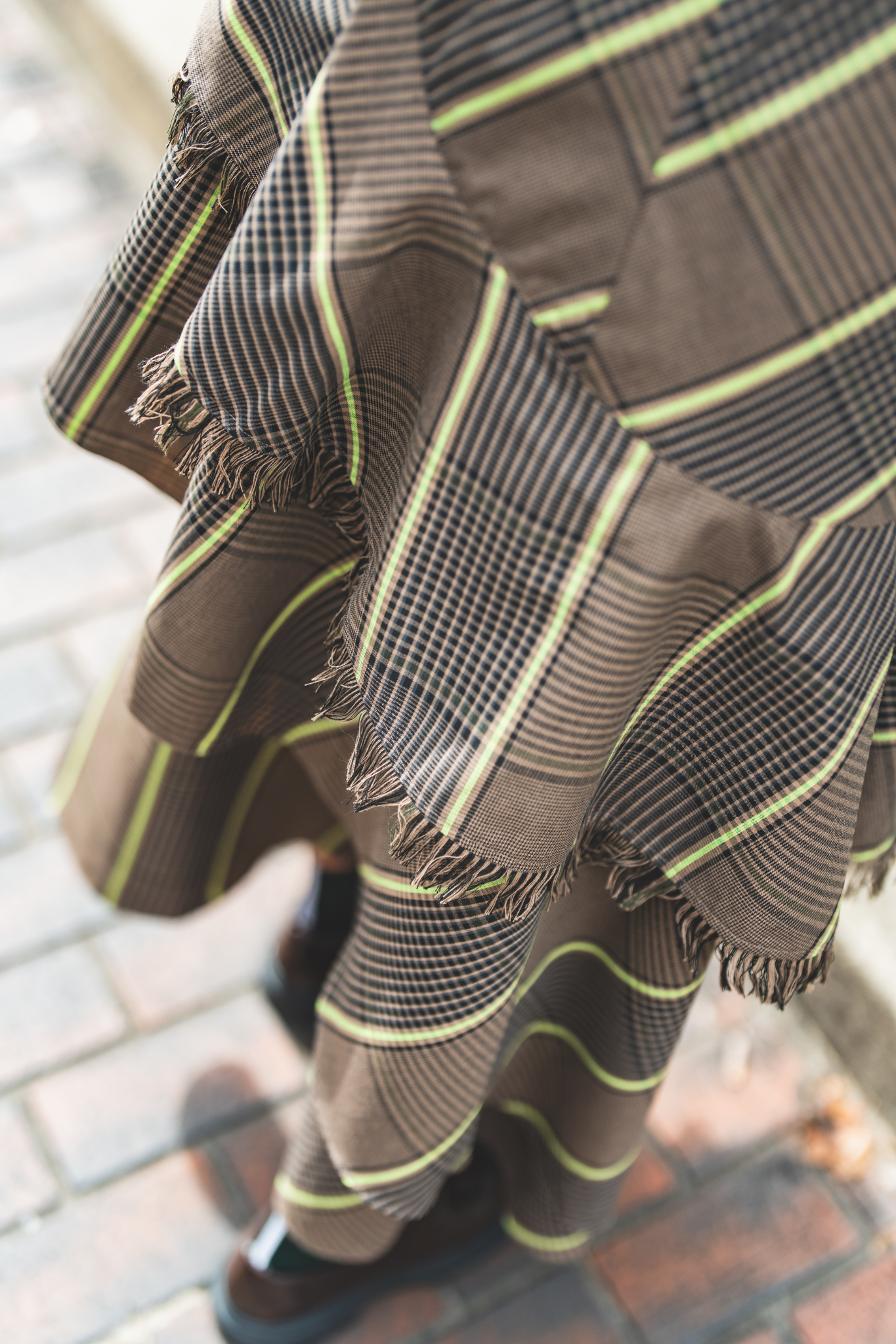 【moyan ecri× StyleReborn】Asymmetry Tiered Check Skirt