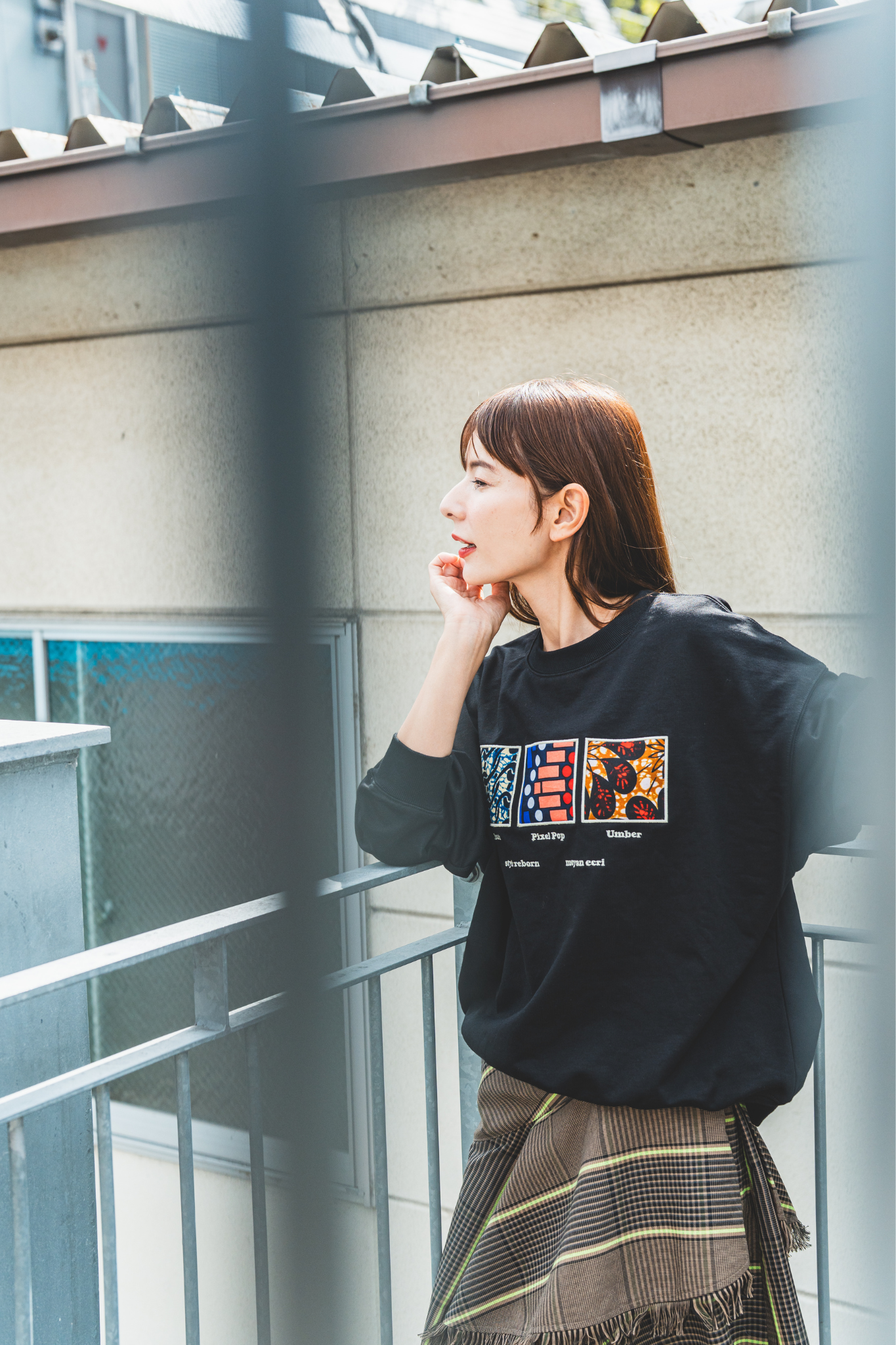 【moyan ecri× StyleReborn】フロントスクエアパッチ刺繍裏毛POJ