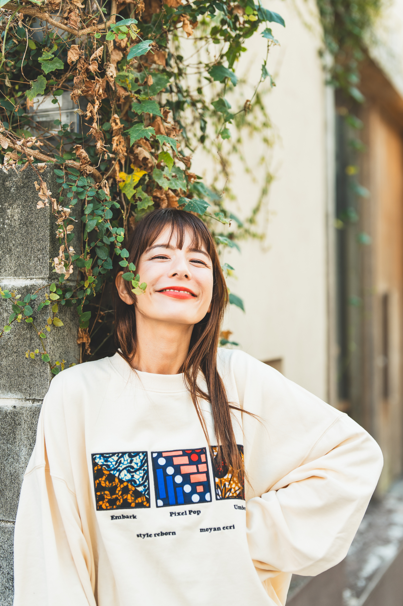 【moyan ecri× StyleReborn】フロントスクエアパッチ刺繍裏毛POJ