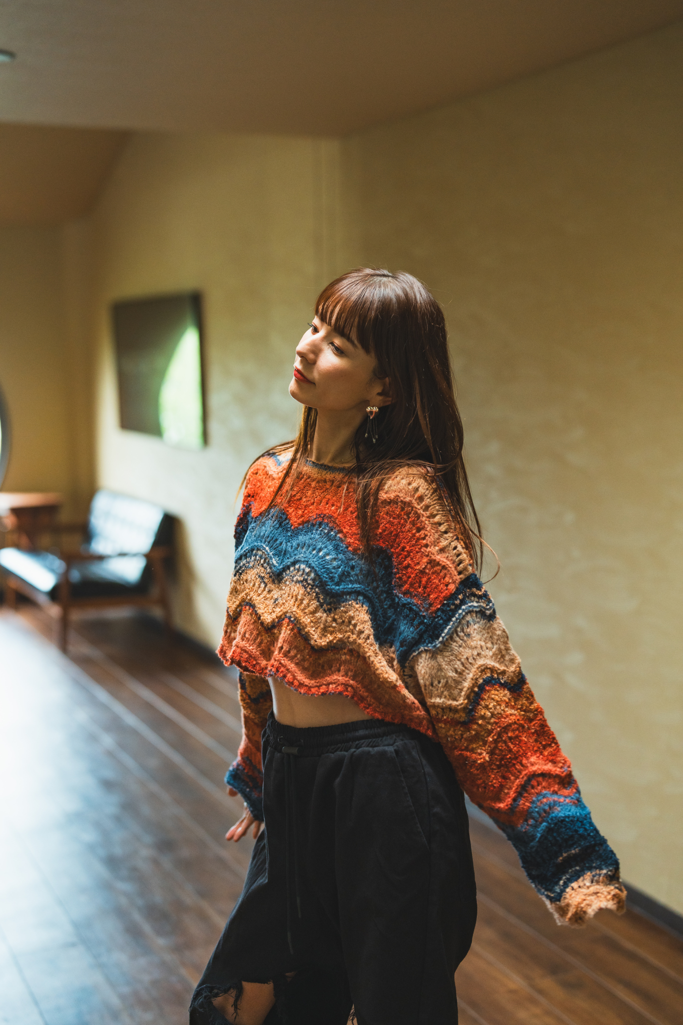 【moyan ecri× StyleReborn】カスリショートニットプルオーバー