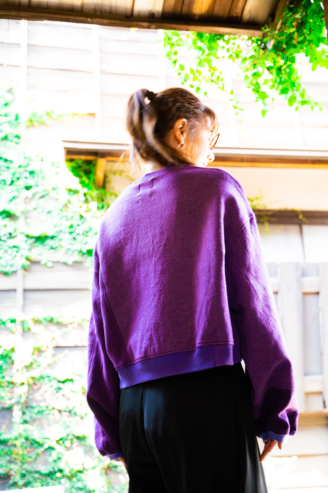 【REMAKEBYK×StyleReborn】Remake Cropped Sweat Purple