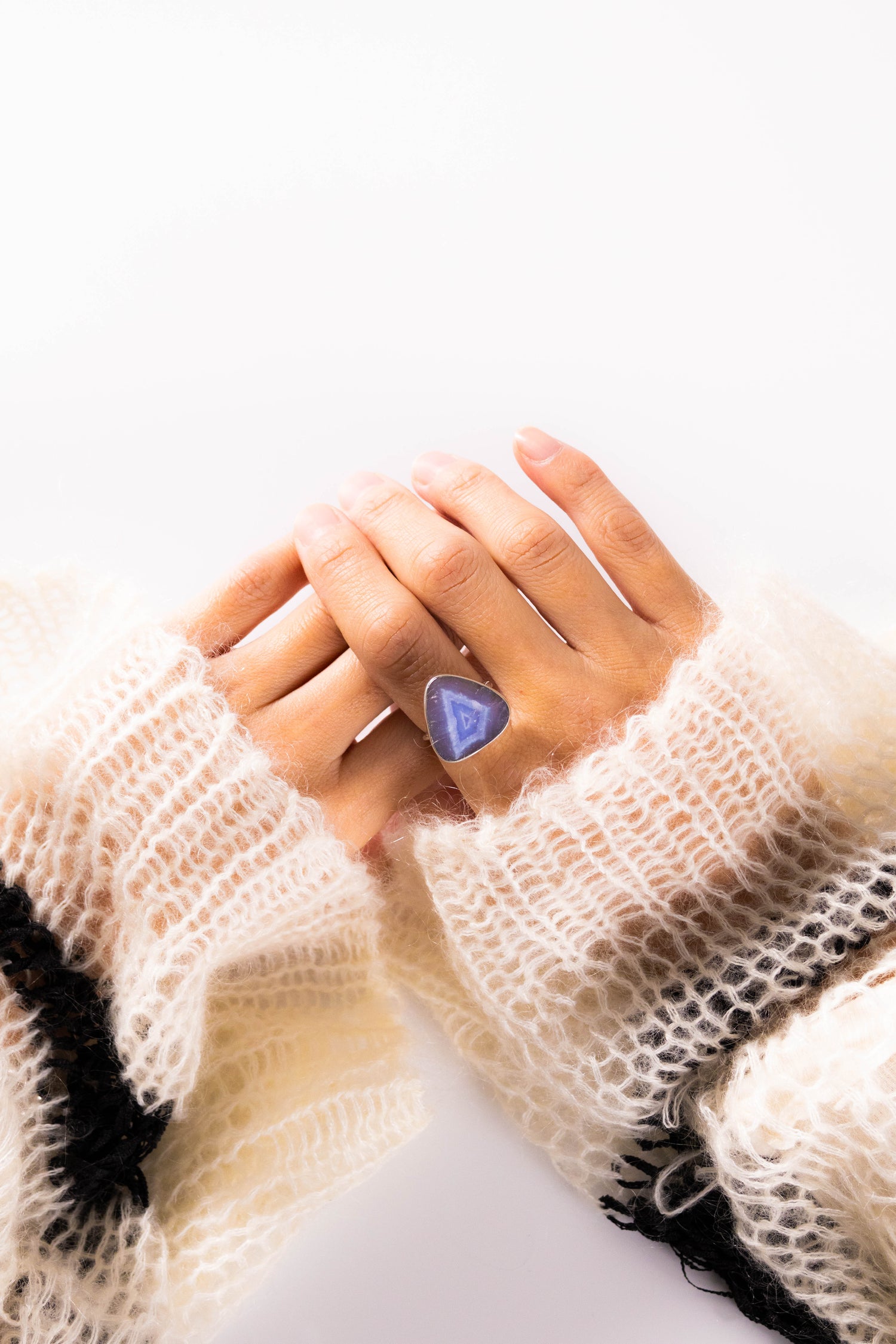 【nanan bijouxxx×StyleReborn】Together Stone Collection Ring Natural Blue Calcite